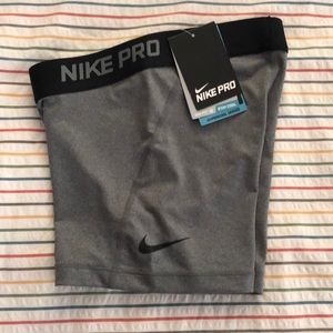 Gray Nike Pro shorts